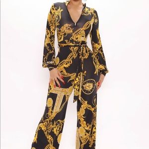 Fashion Nova Chain Link Design Jumpsuit. NWT